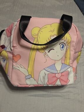 Pink Anime Sailor Girl Insulated Lunch Bag